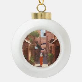 Ornamento De Cerâmica Bola marrakech ai pintura