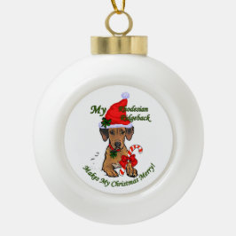 Ornamento De Cerâmica Bola Natal Ridgeback da Rodésia