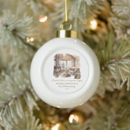 Ornamento De Cerâmica Bola Nome da família Cozy Natal Gift