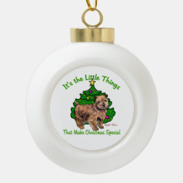 Ornamento De Cerâmica Bola Norfolk Terrier Natal