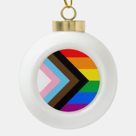 Ornamento De Cerâmica Bola Orgulho Progressivo LGBTQ+