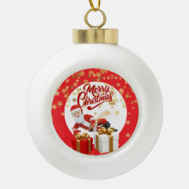 Ornamento De Cerâmica Bola Papai Noel Legal Feriado no Natal 🎅