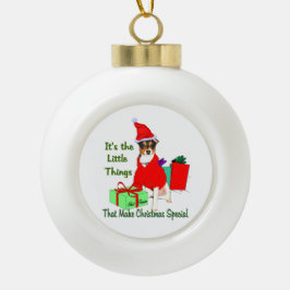 Ornamento De Cerâmica Bola Personalizar o Natal do Terrier PrRat