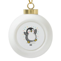 Pinguim dançando feliz Ilustração Personalizada pa