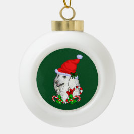 Ornamento De Cerâmica Bola Poodle Lovers Natal
