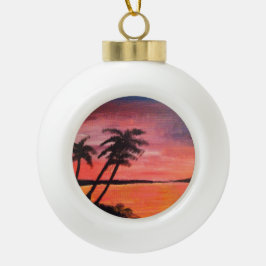 Ornamento De Cerâmica Bola Pôr do sol nos trópicos