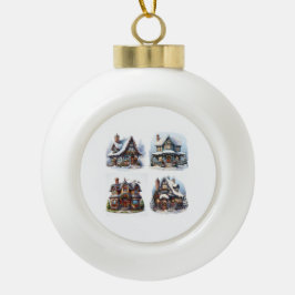 Ornamento De Cerâmica Bola Primeiro Natal Belos Designs de Natal