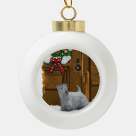 Ornamento De Cerâmica Bola Sealyham Terrier Natal