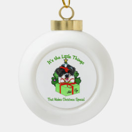 Ornamento De Cerâmica Bola Shih Tzu Christmas