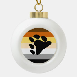 Ornamento De Cerâmica Bola Sinalizador do Orgulho de Urso com Pata