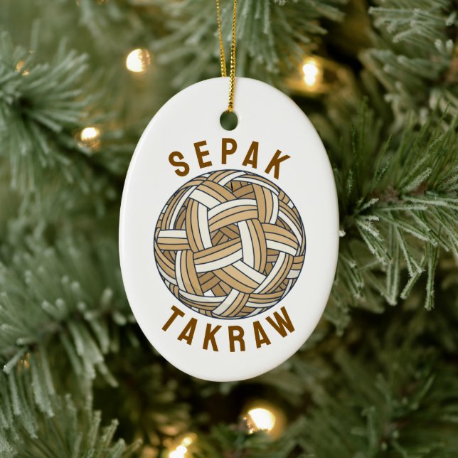 Ornamento De Cerâmica Bola Tecida de Sepak Takraw (Árvore)