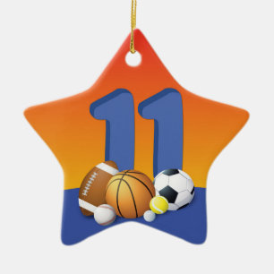 Ornamento De Cerâmica Bolas de Esportes de Aniversário 11