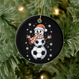 Ornamento De Cerâmica Bolas de Futebol Natalinas Engraçadas em Árvore co