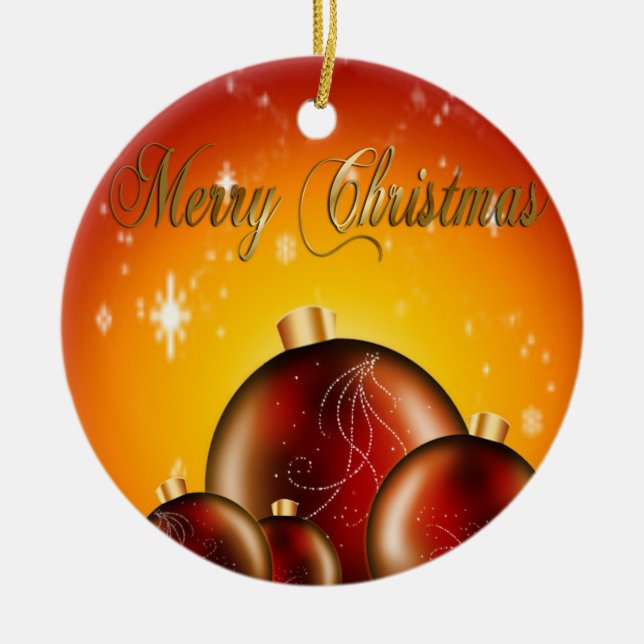 Ornamento De Cerâmica Bolas de Natal (Frente)