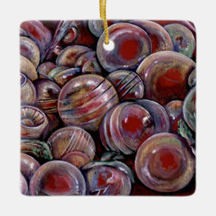 Ornamento De Cerâmica Bolas de Natal Vermelhas