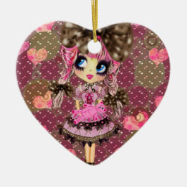 Ornamento De Cerâmica Bolhas de chocolate Kawaii Sweet Lolita PinkyP