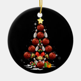 Ornamento De Cerâmica Boliche Engraçada Árvore de Natal Leve Presente Xm