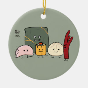 Ornamento De Cerâmica Bolo chinês dos bolos da bolinha de massa de Bao
