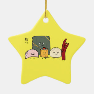 Ornamento De Cerâmica Bolo chinês dos bolos da bolinha de massa de Bao