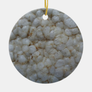 Ornamento De Cerâmica Bolo de arroz, comida saudável, petisco branco