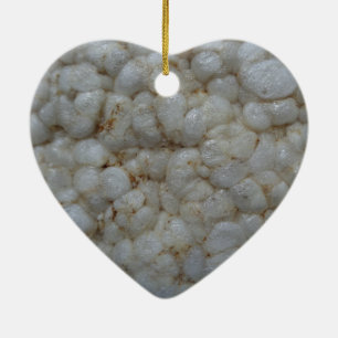 Ornamento De Cerâmica Bolo de arroz, comida saudável, petisco branco