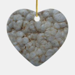 Ornamento De Cerâmica Bolo de Arroz, Comida Saudável, Snack Branco