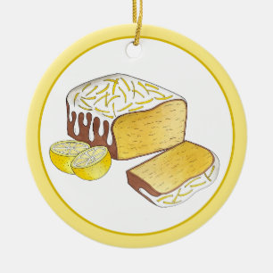 Ornamento De Cerâmica Bolo de Bolo de Limão, Comida de Baking Britânica