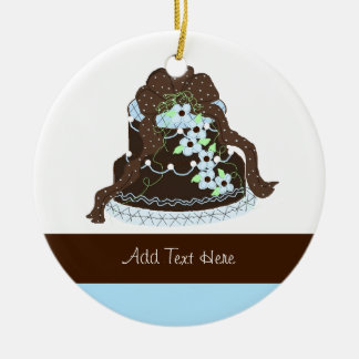 Ornamento De Cerâmica Bolo de Casamento de Chocolate Designer