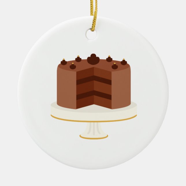 Ornamento De Cerâmica Bolo de chocolate (Frente)
