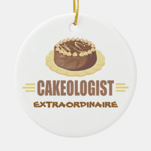 Ornamento De Cerâmica Bolo de Chocolate Engraçado