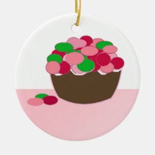 Ornamento De Cerâmica Bolo de Smarties