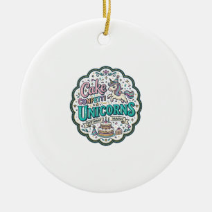 Ornamento De Cerâmica Bolo de Unicórnio Confetes Unicórnios POD Pronto P
