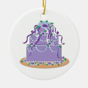 Ornamento De Cerâmica Bolo do desenhista nas máscaras do roxo