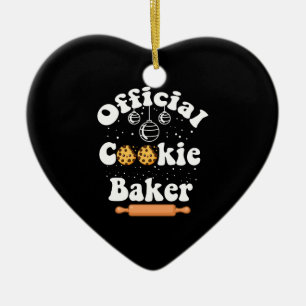 Ornamento De Cerâmica Bolo Oficial de Biscoito Amantes de Biscoito Natal