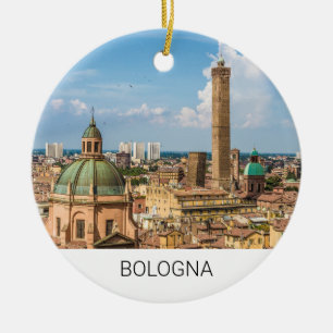 Ornamento De Cerâmica Bolonha Emilia-Romagna Itália Panorama Souvenir