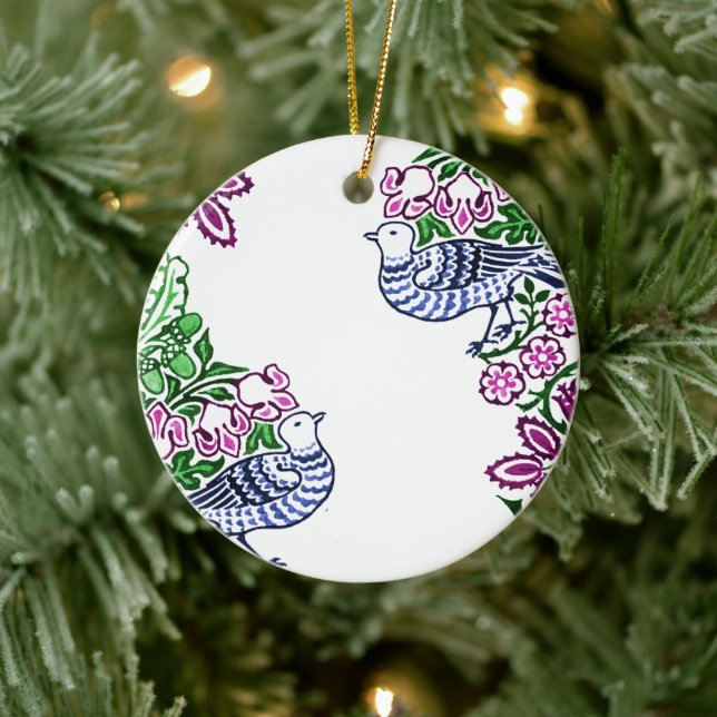 Ornamento De Cerâmica Bolotas de Flores de Arte Folclórica (Árvore)