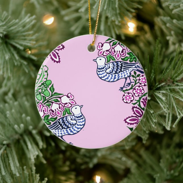 Ornamento De Cerâmica Bolotas de Flores de Arte Folclórica (Árvore)