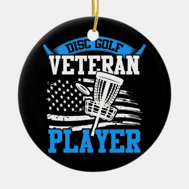 Ornamento De Cerâmica Bolsa de Golfe de Disco, Árvore Esportiva Frisbee (Frente)