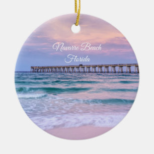 Ornamento De Cerâmica Bom dia Navarre Beach Pier Ornair Souvenir