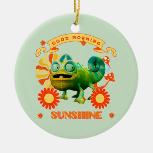 Ornamento De Cerâmica Bom Dia Sol Chameleão Divertido