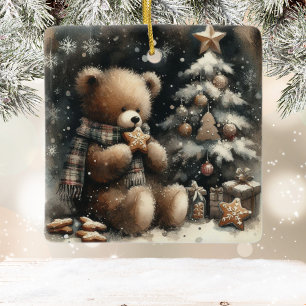 Ornamento De Cerâmica Bom Natal Do Urso