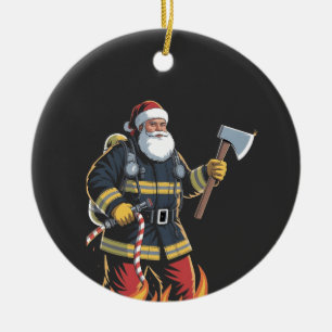 Ornamento De Cerâmica Bombeiro Caminhão de Bombeiros Árvore de Natal Pap