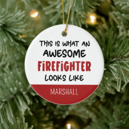 Ornamento De Cerâmica Bombeiro Fantástico Personalizado Engraçado Bombei