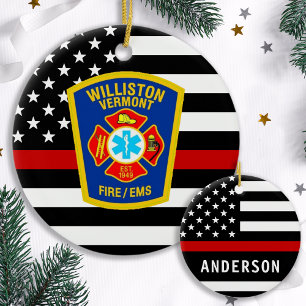 Ornamento De Cerâmica Bombeiro Logotipo Personalizado Emblem Firefighter