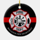 Ornamento De Cerâmica Bombeiro maltês Cross Personalizado Fireman (Traseira)