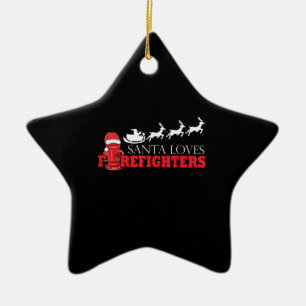 Ornamento De Cerâmica Bombeiro Presente de Natal Homem de Fogo