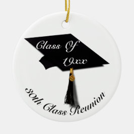 Ornamento De Cerâmica Boné de formatura e Diploma - Reunião do Segundo g