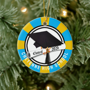 Ornamento De Cerâmica Boné Diploma Classe de Graduação de Fotos 2026