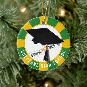 Ornamento De Cerâmica Boné Diploma Classe de Graduação de Fotos 2026