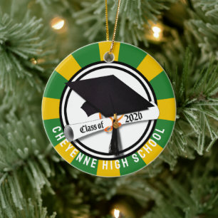 Ornamento De Cerâmica Boné Diploma Classe de Graduação de Fotos 2026
